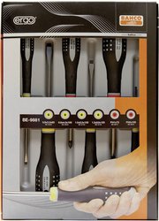 Zestaw wkrętaków, Ergo, 6 szt., płaskie+Pz Zestaw wkrętaków Bahco Ergo BE-9882