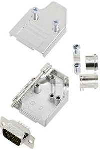 Zestaw listew męskich D-Sub TRU COMPONENTS TCMHDM3509HDP15K 7709868, rzędy: 3, styki: 15, 35 °, 1 szt.