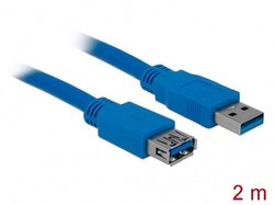Kabel USB Delock DELOCK Kabel USB 3.0 Verlaeng A/A 2mSt/B, USB 3.2 Gen1 (USB 3.0), Złącze męskie USB-A, Złącze żeńskie USB-A, 2.00 m