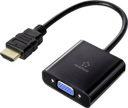 Adapter Renkforce HDMI / VGA [1x wtyk HDMI - 1x gniazdo VGA] czarny 0,15 m Przejściówka HDMI, VGA Renkforce RF-4531578, podwójne ekranowanie, 0.15 m
