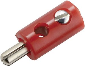 Wtyk bananowy miniaturowy, O 2.6 mm, czerwony