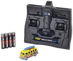 Samochód RC dla początkujących Carson Modellsport 1:87 VW T1 Bus Flower Power 100% RTR, 1:87, 100% RtR