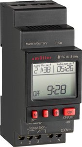 Müller 23588 Przekaźnik - sterownik czasowy na szynę DIN SC 18.13 easy 230V 50-60Hz, cyfrowy, 1 kanał