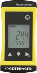 2-kanałowy termometr alarmowy G 1202 w ciągu sekund, bez czujnika temperatury, -65 ... +1200 °C  Termometr z alarmem Greisinger 483717, -65 - +1200 °C