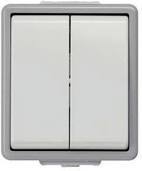 DELTA powierzchnia IP44, przełącznik serii AP ciemnoszary/jasnoszary, 10A 250V 66x 75mm Siemens Osprzęt elektroinstalacyjny   Przełącznik do żaluzji Delta szary 5TA4705