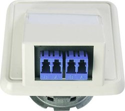 Gniazdo przyłączeniowe OAD/S z 2xLC dupleks, zamontowane, alpejska biel Złącze żeńskie do światłowodu Telegärtner H02051C0534, 1 szt.