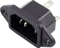 Złącze męskie IEC TRU COMPONENTS TC-6645484, styki: 3, 250 V, 10 A, 1 szt.