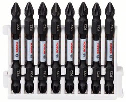 Zestaw bitów podwójnych Impact Control, 8 częściowy, PZ2-PZ2, 65 mm Bity dwustronne Bosch Accessories  2608522338 1 zest.