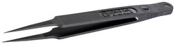 Wszystkie pęsety plastikowe - włókno węglowe - końcówki: proste, bardzo cienkie, ostre. Długość całkowita: 115 mm - 4,53 cala Bezpieczne ESD Pęseta Ideal Tek  705.CF.IT 115 mm