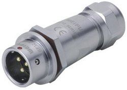 Złącze okrągłe męskie push-pull Weipu SF1211/P4 I, 4 pin, 200 V/AC, IP67, do lutowania