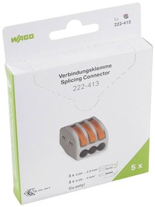 Złącze zaciskowe WAGO 222-413, PIN: 3, 400 V/AC, 32 A, 5 szt.