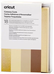 Przekrój kart, zestaw neutralnych wzorów R10 (8,9 cm x 12,4 cm) 18 sztuk Cricut Cut-Away Cards Neutrals R10 Zestaw kart  szary, khaki, kremowy