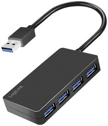 USB 3.2 Gen1, 4-portowy koncentrator, czarny Hub USB 3.1 Gen 1 LogiLink UA0396 czarny