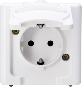 Gniazdo sieciowe z klapką Komplet Kopp BlueElectric 103302007, biały