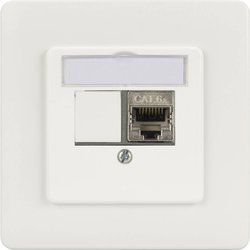 Puste pudełko Digitus na 2 moduły Keystone, proste, płyta centralna 50x50, rama 80x80, czysta biel Gniazdo sieciowe do wbudowania Digitus DN-93832 Wkład bez wyposażenia