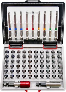 Bity TOOLCRAFT  1613609 71 Teile płaski, krzyżakowy Phillips, krzyżakowy Pozidriv, wewnętrzny sześciokąt, profil T