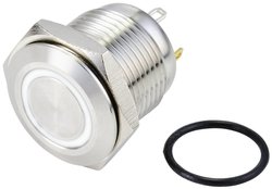 Przełącznik wciskany, wandaloodporny TRU COMPONENTS GQ16F-10E/J/W/24V/S TC-10090924, 17 mm, 48 V/DC, 2 A, 1 szt.