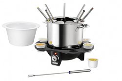 Fondue, Unold, Elegance 1000 W z ręcznym ustawieniem temperatury, stali szlachetnej, czarny