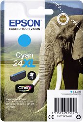 Epson atrament T2432, 24XL tusz oryginalny  Cyjan C13T24324012