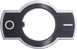 Etykieta przełącznika APEM U99, O = 12 mm, metalowa, czarna