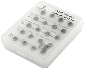 Quadrios 1802O018 Żarówka wskaźnikowa 1.5 V, 2.5 V, 4.5 V, 4.8 V, 12 V  Trzonek E10   20 części