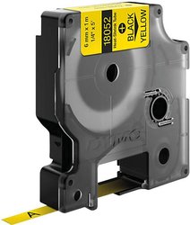 Taśma do nadruku węży termokurczliwych DYMO RHINO DYMO S0718270, 6 mm x 1.5 m, Kolor taśmy: żółty / Kolor nadruku: czarny