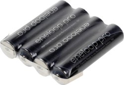 Pakiet akumulatorów AAA, NiMH Panasonic eneloop Pro, Ilość ogniw: 4, 4.8 V, 900 mAh, Z-końcówka do lutowania