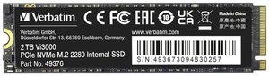 Dysk wewnętrzny SSD NVMe/PCIe M.2 2 TB Verbatim Vi3000 PCIe NVMe 3.0 x4 Produkt nowy