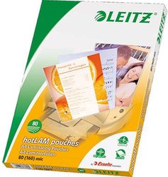 Leitz Folia do laminowania DIN A4 80 micron błyszcząca  100 szt.