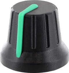 Pokrętło TRU COMPONENTS RK49009GN, z nakładką ze znacznikiem, (Ø x W) 18.8 mm x 15.24 mm, 1 szt.