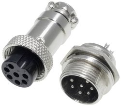 Złącze męskie okrągłe 453556, styki:7, 30 V/AC, 1 A, 1 zest.