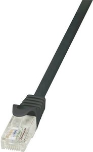 Kabel LAN LogiLink CP1013U, 1 szt., RJ45, CAT 5e, U/UTP, 0.25 m, czarny