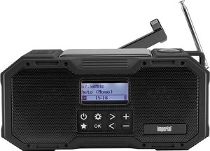 Radio outdoorowe Imperial DABMAN OR 1 DAB+, UKW panel słoneczny, funkcja ładowania akumulatora, korba ręczna, ochrona przeciwbryzgowa, wodoodporny, latarka kieszonkowa czarny