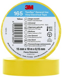 Taśma izolacyjna 3M Temflex™ 165 165YL1E Temflex™ 165 (D x S) 10 m x 15 mm 10 m 1 szt.
