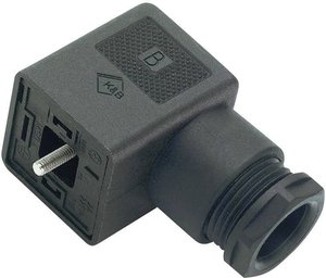 Złącze wtykowe do zaworu elektromagnetycznego, wersja A, seria 210 czarny  Ilość styków:3+PE binder Zawartość: 1 szt.