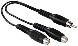 Hama 00205183  Cinch Audio Przejściówka, adapter [1x złącze męskie RCA/cinch - 2x złącze żeńskie RCA/cinch] czarny