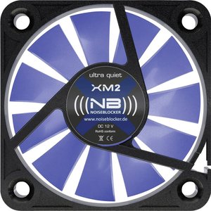 NoiseBlocker BlackSilent XM-2 Wentylator do obudowy PC czarny, niebieski (przezroczysty) (S x W x G) 40 x 40 x 10 mm