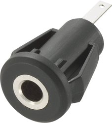 Złącze jack 3,5 mm, gniazdo do zabudowy w pionie, ilość biegunów: 2 Mono, czarne 1 szt.