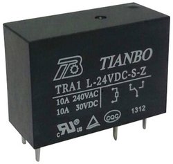 Przekaźnik drukowany Tianbo Electronics TRA1 L-24VDC-S-Z 1366494, monostabilny, 1 cewka, 30 V/DC, 250 V/AC, 12 A, 1 szt.