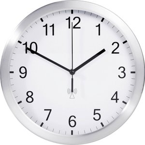 TFA Dostmann 98.1091.02 Sterowany radiowo Zegar ścienny 25 cm x 4 cm aluminiowy (matowy)