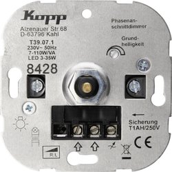 Regulator natężenia oświetlenia Płytka przycisku Kopp ATHENIS 842800187, aluminiowy