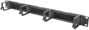 Patch panel 19 cali z listwami szczotkowymi, 1U, 4x wspornik, czarny Organizer do kabli Digitus DN-97663 DN-97663 1 szt.