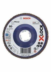 Tarcza szlifierska listkowa X571 Best for Metal, prosta, 115 mm, K 80, tworzywo sztuczne Bosch Accessories 2608619207 1 szt.