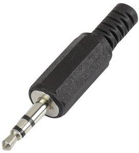 Złącze męskie jack 3,5 mm TRU COMPONENTS 595194, niklowany, złącze męskie proste, 1 szt.