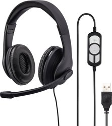 Zestaw słuchawkowy On Ear Hama  HS-USB300 Stereo czarny