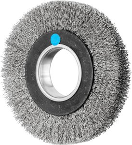 PFERD Szczotka okrągła, szeroka, niezwiązana, RBU 150 150 x 25 mm, zmienny otwór, drut ze stali nierdzewnej Ø 0,30 do szlifierki stołowej 1  43701210 1 szt.
