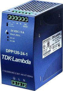 Zasilacz na szynę DIN TDK-Lambda DPP120-24-1, 24 V/DC, 5 A, 120 W