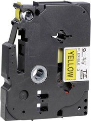 Taśma do nadruku Brother TZEFX621, 9 mm x 8 m, Kolor taśmy: żółty / Kolor nadruku: czarny