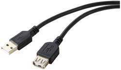Kabel USB Renkforce RF-5771510, USB 2.0, Złącze żeńskie USB-A, Złącze męskie USB-A, 0.50 m