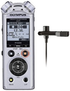 Olympus Dyktafon cyfrowy LS-P1 Lavalier Kit Czas nagrywania (maks.) 123 h srebrny